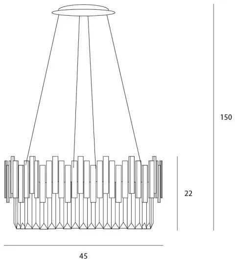 Lustră pe cablu MAXLIGHT P0368 TREND 8xE14/40W/230V d. 45 cm auriu