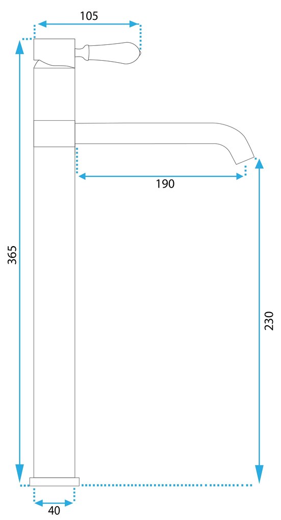 Baterie pentru baie Rea Serra Brush Gold high