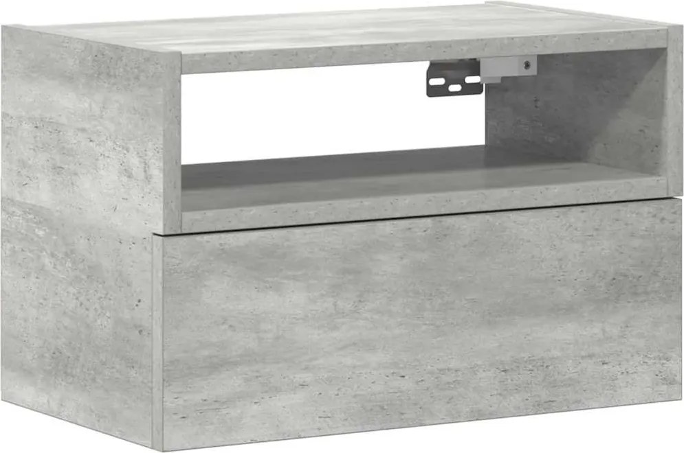 vidaXL Noptieră de perete, gri beton, 45x26x28,5 cm