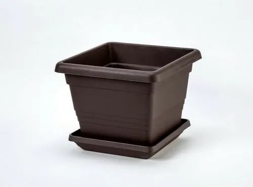 Tavă ghiveci de flori Plastia Lotus 60 x 60, ciocolată