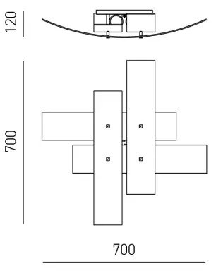 Plafonieră Gea Luce LARA P M arg LARA 2xE27/70W/230V argintiu