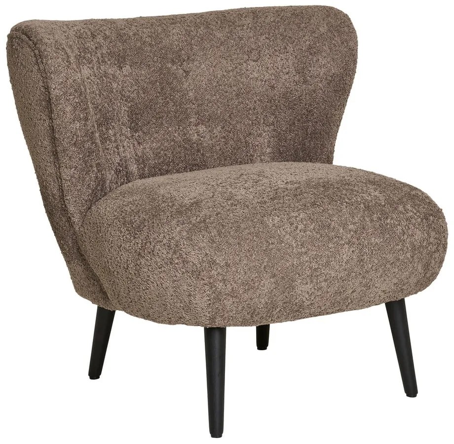 Fotoliu maro cu tapițerie din țesătură bouclé Covelo – House Nordic