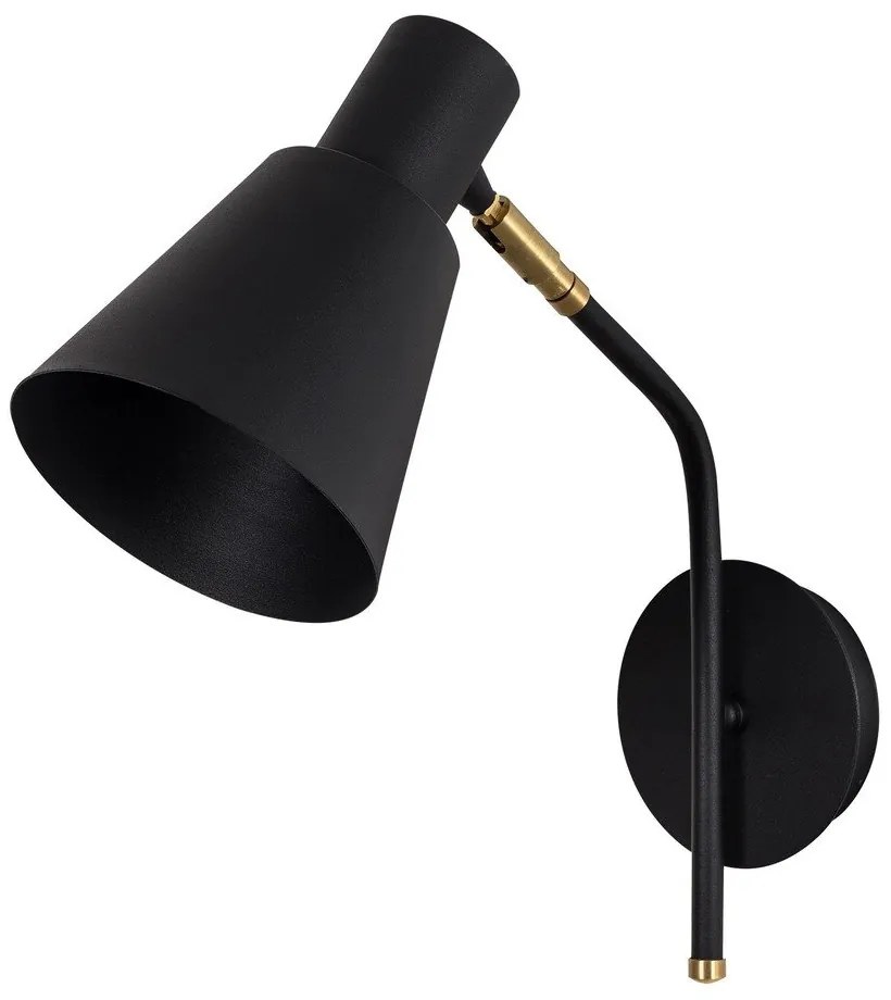 Aplică de perete neagră/aurie ø 15 cm Sivani – Opviq lights