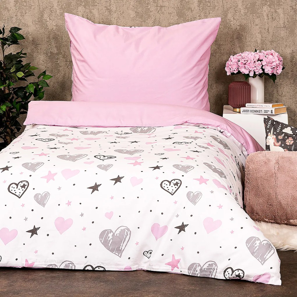 Lenjerie de pat din bumbac 4Home Little heart, 140x 200 cm, 70 x 90 cm, 140 x 200 cm, 70 x 90 cm