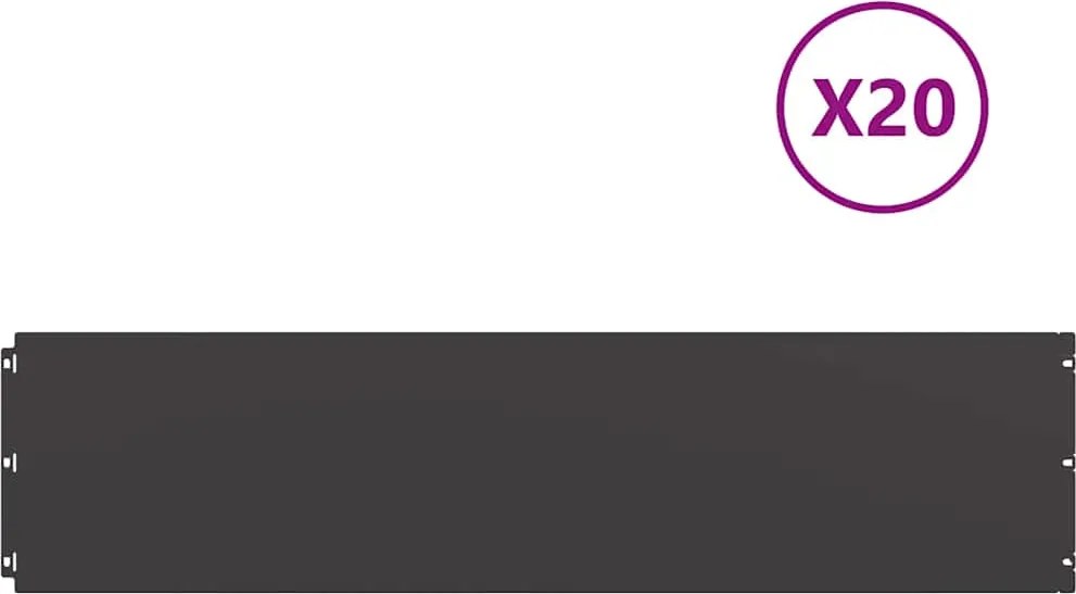 vidaXL Borduri de gazon 20 buc Negru 25x103 cm Oțel laminat la rece