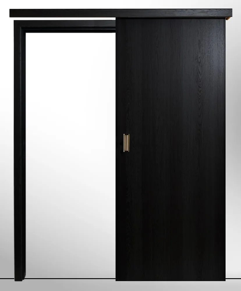 Usa glisanta HDF aplicata pe perete - Colectia Basic Toc reglabil de bordare 260-350 mm, Nuc, Folie Decor, 2010 mm, 720 - 800 mm