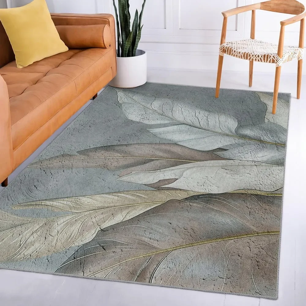Covor tip traversă verde/gri lavabil 80x200 cm Dusty Leaves – Mila Home