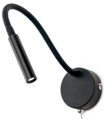 Aplica minimalista cu reader LED directionabil Kurt neagra