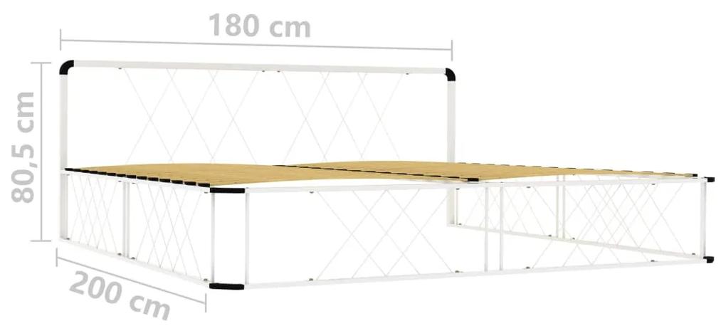 Cadru de pat, alb, 180 x 200 cm, metal Alb, 180 x 200 cm