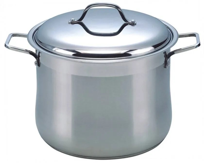 Oală din Inox, 13 Litri, Bază 3 Straturi (Inducție), Capac din Inox