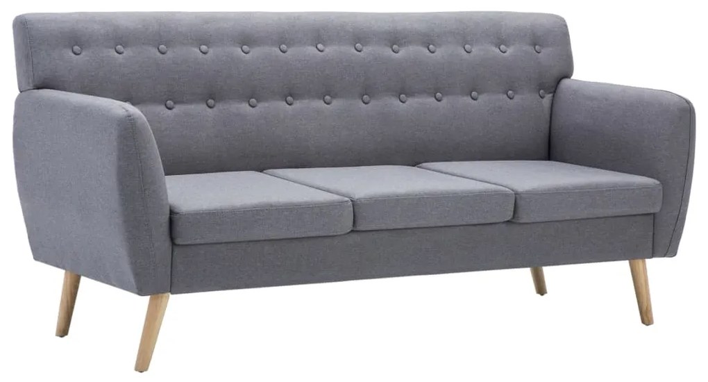 247129 vidaXL Canapea 3 locuri, tapițerie textilă, 172x70x82 cm, gri deschis