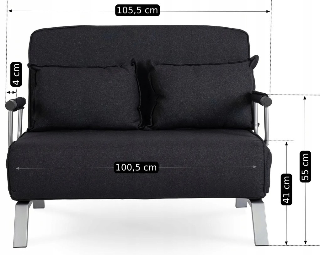 JAKS Fotoliu extensibil Bart 2 negru
