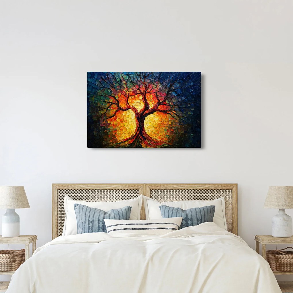 Tablou - Arborele vieții în mozaic (90x60 cm)