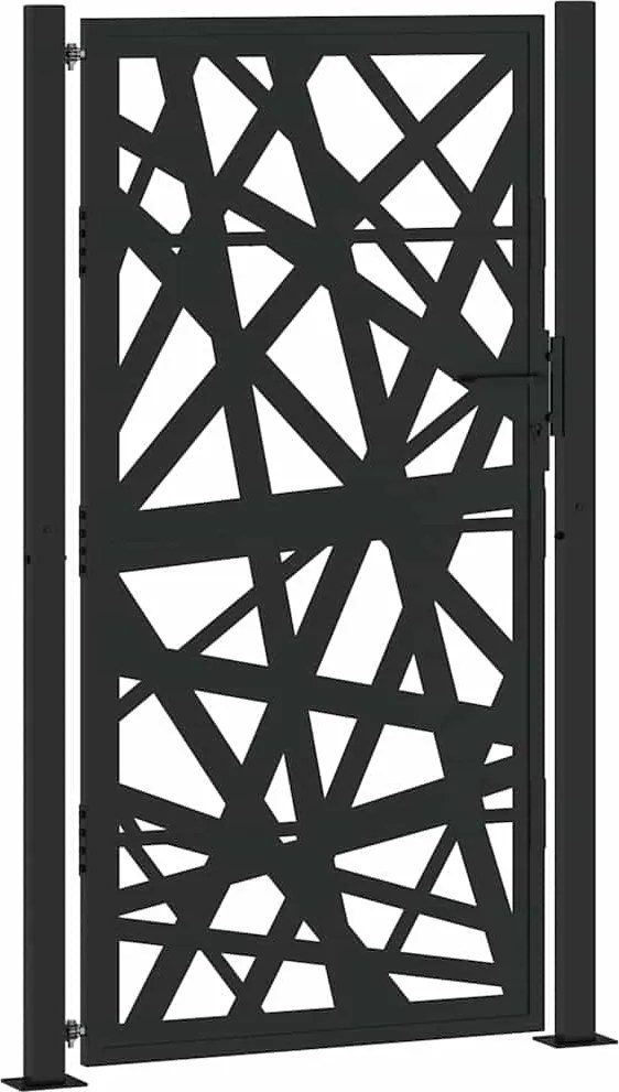 vidaXL Poartă de grădină neagră 100x175 cm, oțel, design luminos