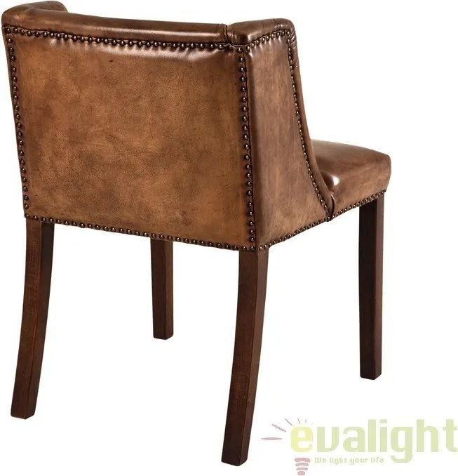 Scaun design LUX cu tapiterie din piele naturala, St. James, tobacco 107457 HZ