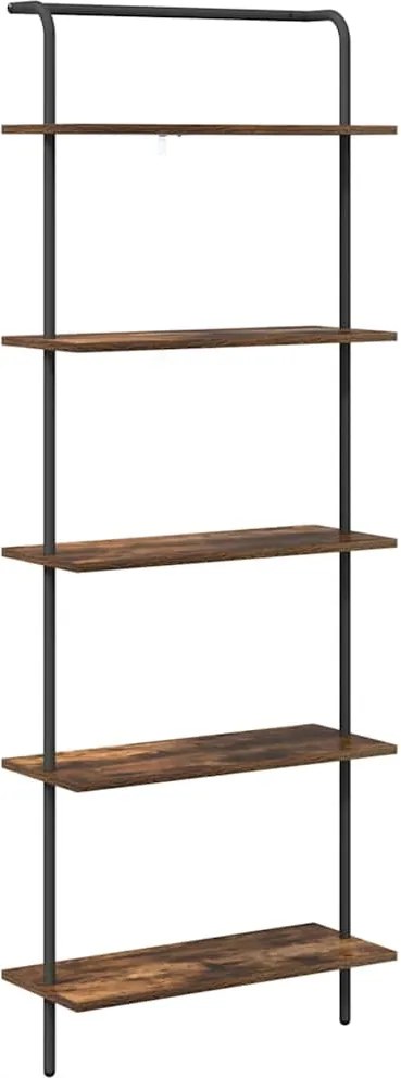 vidaXL Raft pentru cărți Stejar fumuriu 60 x 24 x 168 cm Lemn compozit