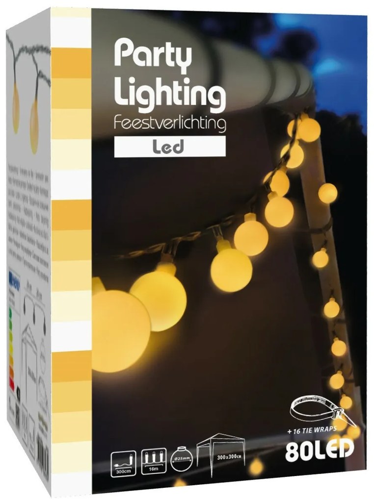 Lanț luminos cu LED de exterior String lighs, 80 de becuri