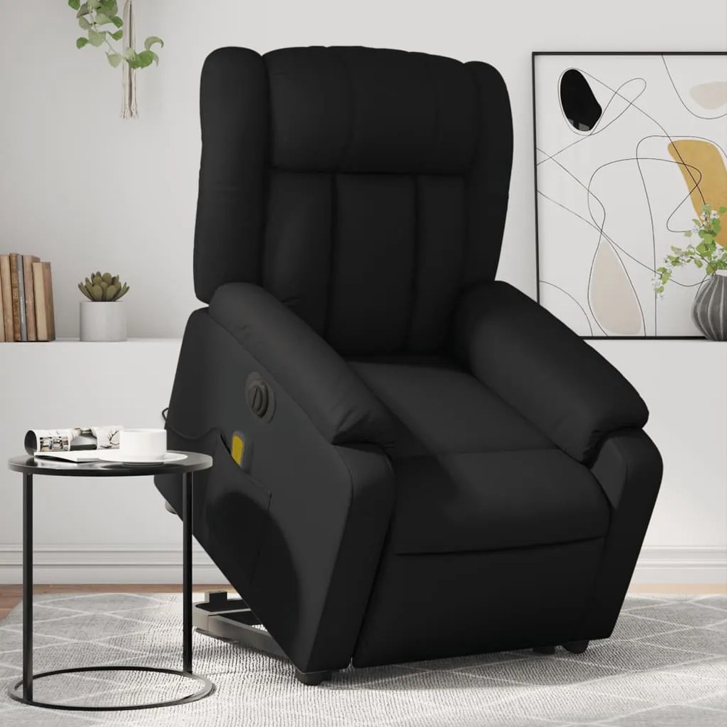 vidaXL Fotoliu electric masaj rabatabil cu ridicare, negru