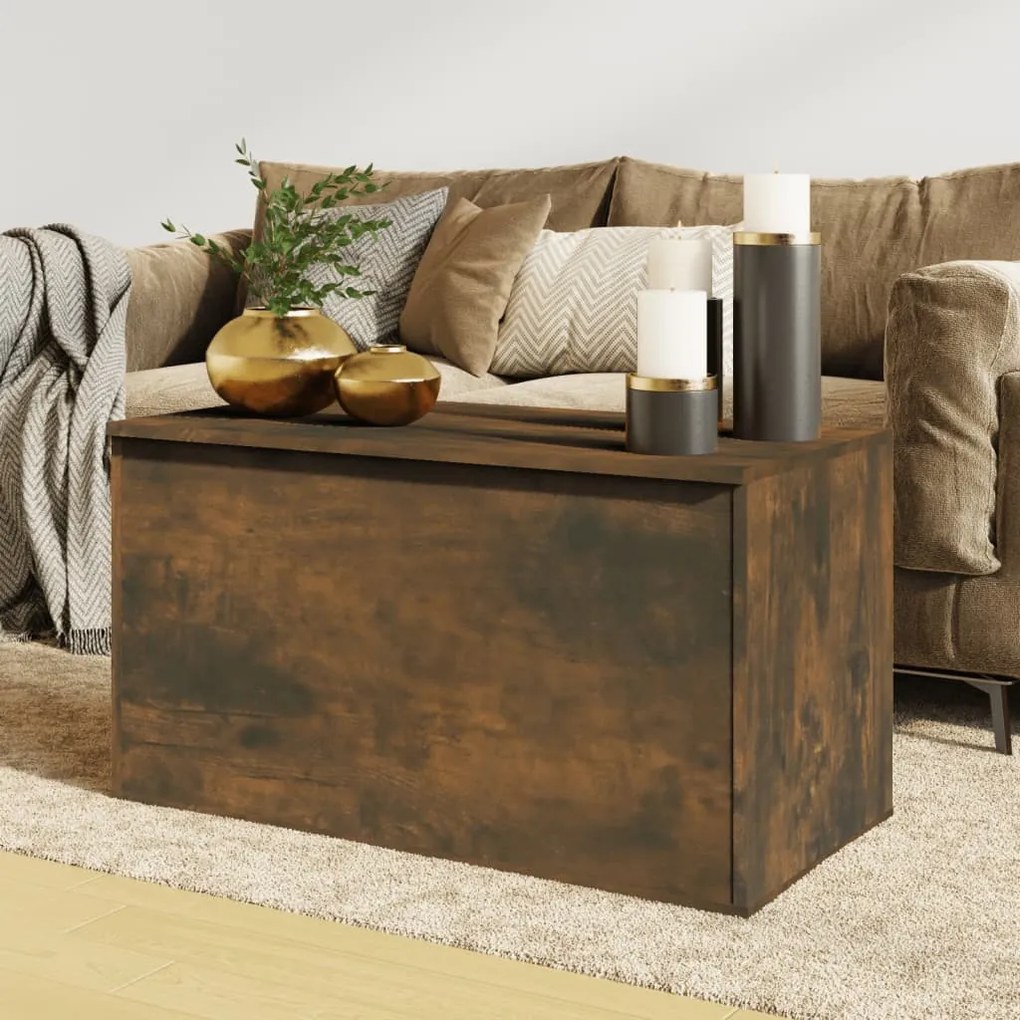 815192 vidaXL Cufăr de depozitare stejar fumuriu 84x42x46 cm lemn prelucrat