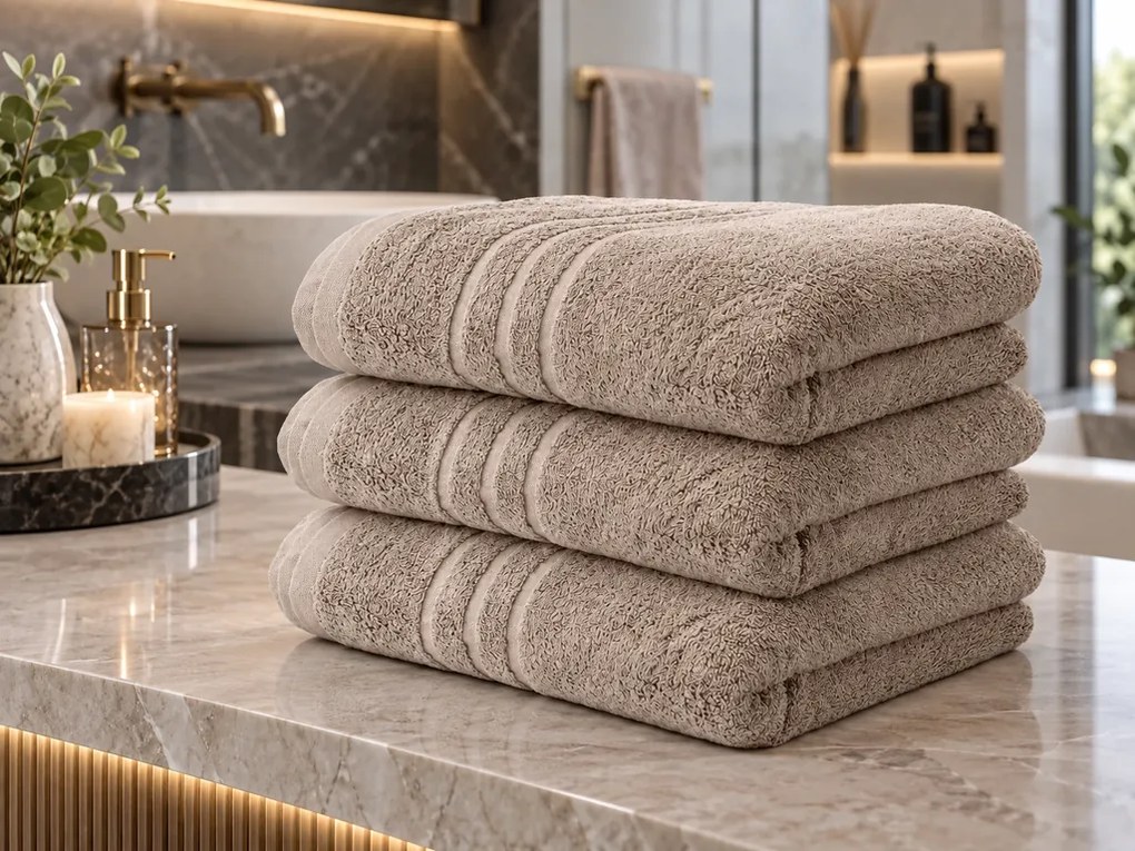 Prosop CONFORT 70 x 140 cm bej, 100% bumbac