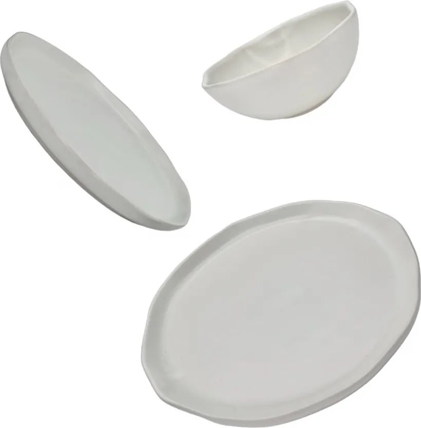 Farfurie Mare NOVUM alb mat Milk Foam 26cm (gresie ceramica glazurata manual)