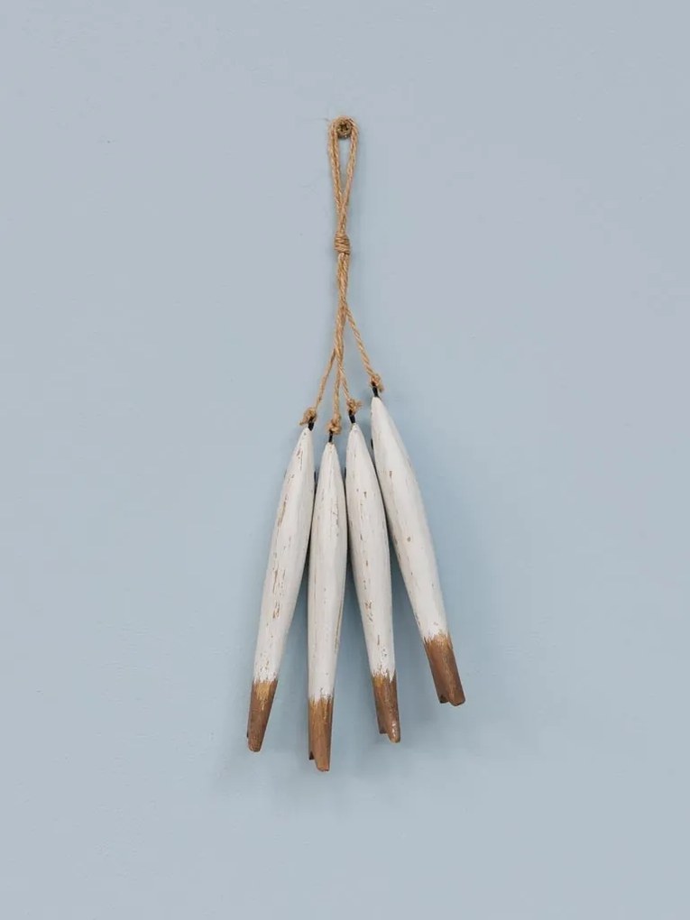 Decoratiune de perete in forma de peste din lemn de Paulownia