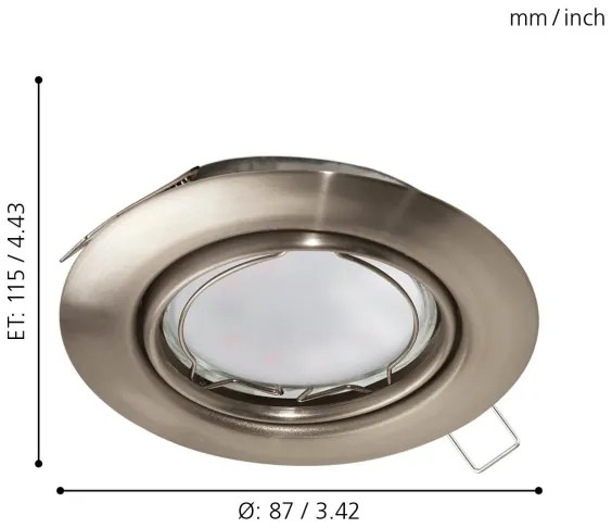 Eglo 94408 - Set de 3 spoturi LED încastrate PENETO, 3x GU10-LED/5W/230V