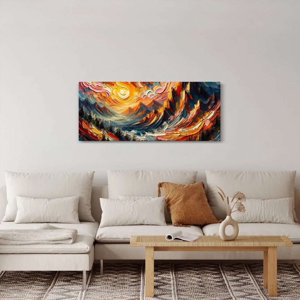 Tablou - Munte acoperit de soare (120x50 cm)