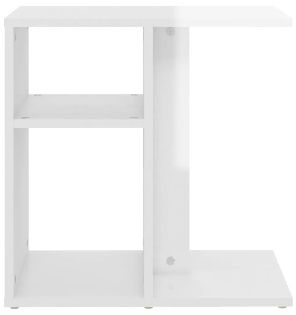 Masa laterala, alb extralucios, 50x30x50 cm, PAL 1, Alb foarte lucios