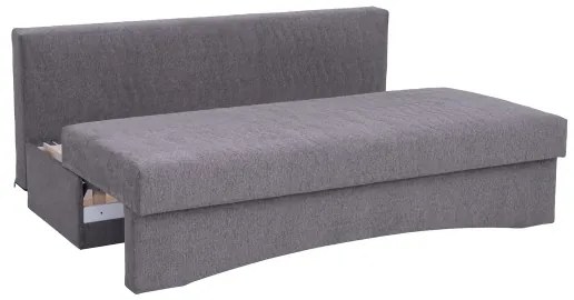 Canapea extensibilă tapițată PAUL, 3 locuri, pentru dormit zilnic, fără cotiere, gri