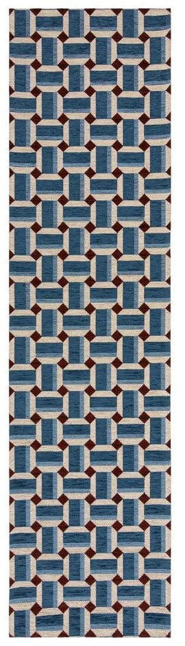 Covor tip traversă albastru 60x230 cm Lennox Geometric – Flair Rugs