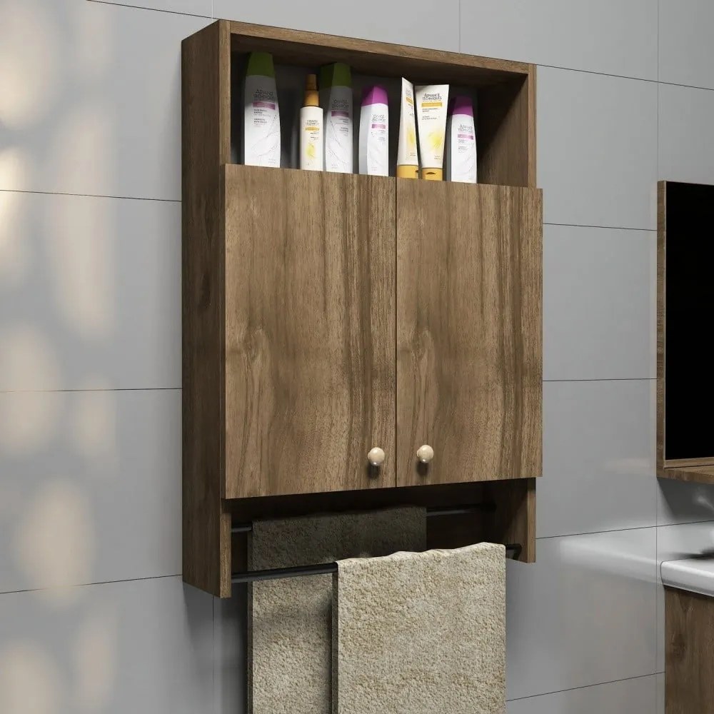 Dulap pentru baie în decor de lemn de nuc Muzzo Ela
