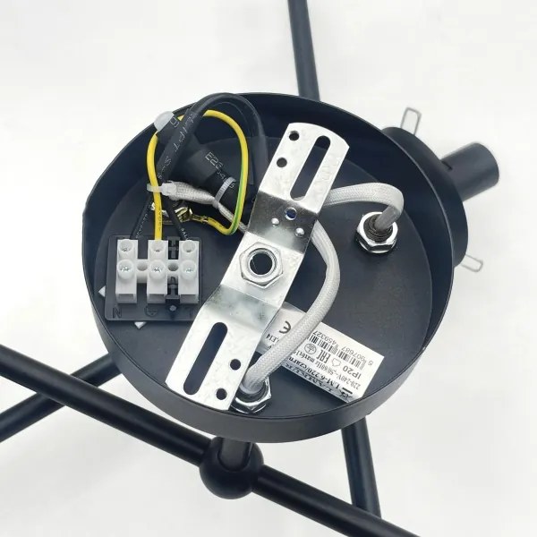 Brilagi - Lustru aplicat MALIVA 6xE14/15W/230V negru/fumuriu