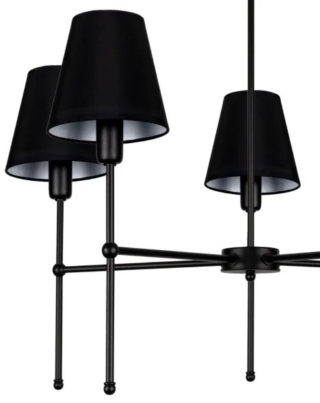 Lustră pe tijă MADELA, 5xE14/40W/230V, negru