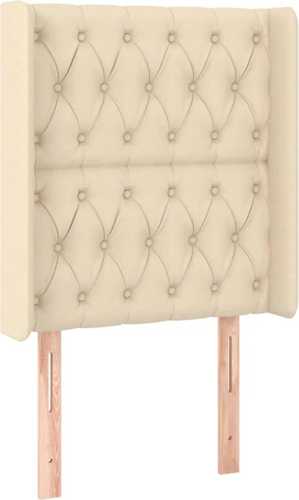 vidaXL Tăblie de pat cu aripioare, crem, 83x16x118/128 cm, textil