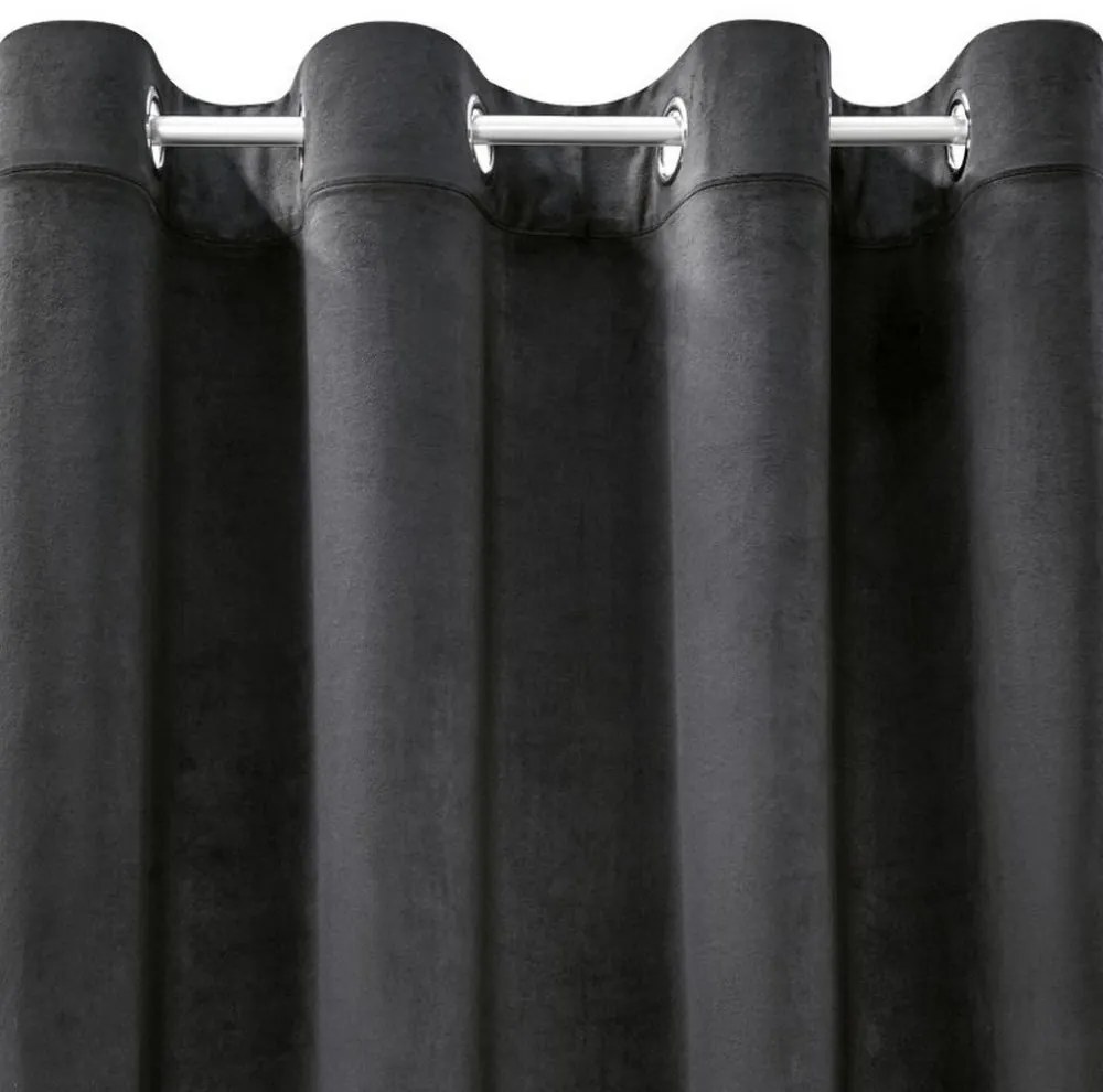 Draperie de catifea de lux neagră Lungime: 250 cm