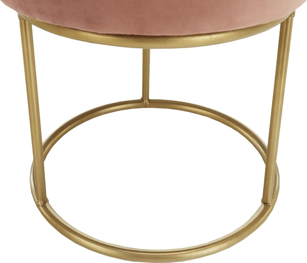Taburet, catifea Velvet roz/vopsea aurie, AYSU
