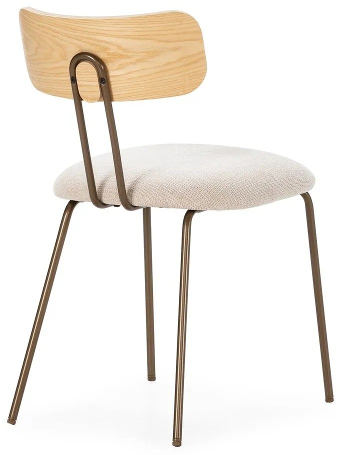 Scaun de dining bej/în culoare naturală tapițat Olimpia – MOME