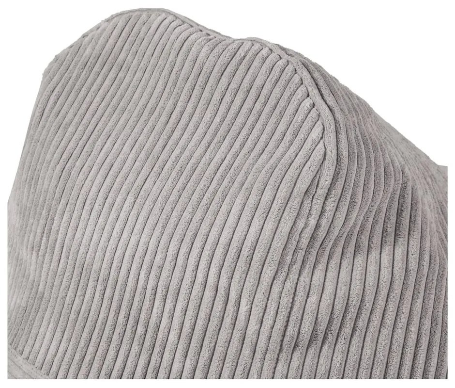 Fotoliu bean bag gri deschis cu tapițerie din catifea reiată Snug 100 – SLOWDOWN