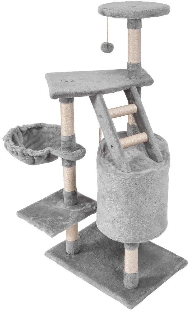 Postament de zgâriere pentru pisici - gri 120 cm x 80 cm x 55 cm