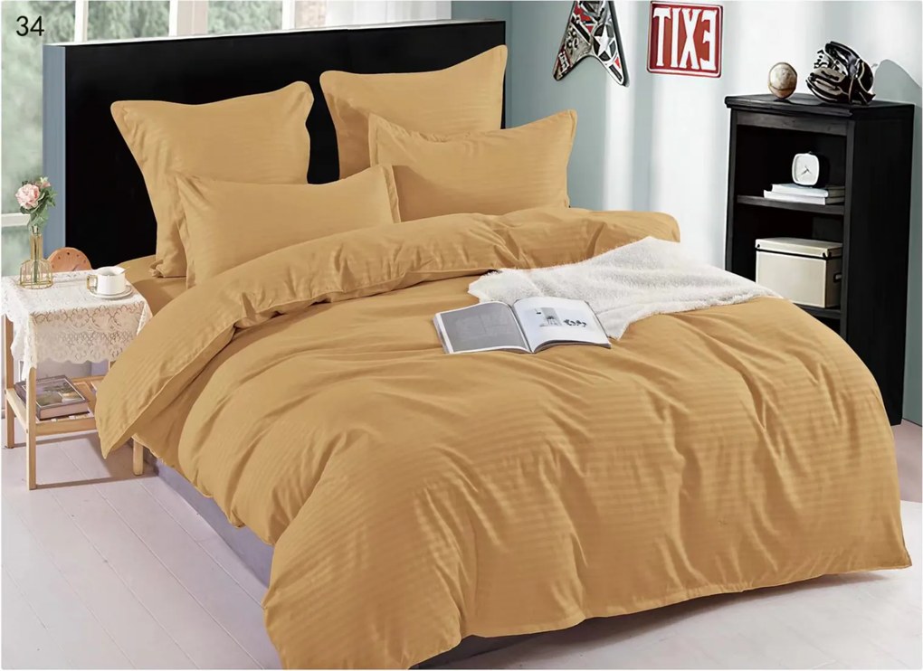 Lenjerie de pat, bumbac Damasc, pat dublu 6 piese, SSD21