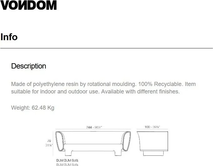 Canapea de exterior / interior design modern premium BUM-BUM