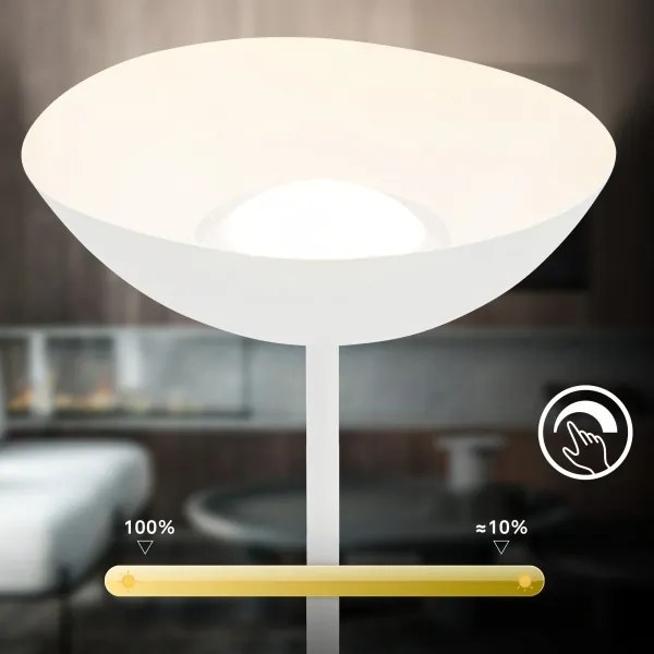 Briloner 1500016 - Lampă de podea LED dimabilă ESTATE, 8 W / 5 V, 4000 mAh, albă