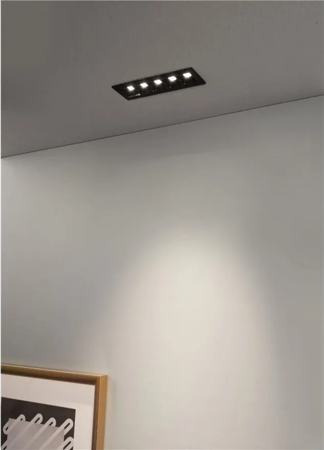 Corp incastrabil tavan fals cu 5 spoturi LED SWAN negru NVL-9232127