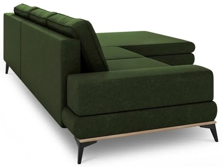 Colțar extensibil cu șezlong pe partea dreaptă Windsor &amp; Co Sofas Planet, verde smarald