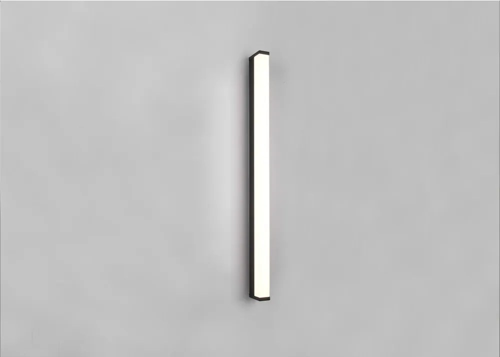 Aplică de perete negru-mat LED (lungime 80 cm) Fabio – Trio