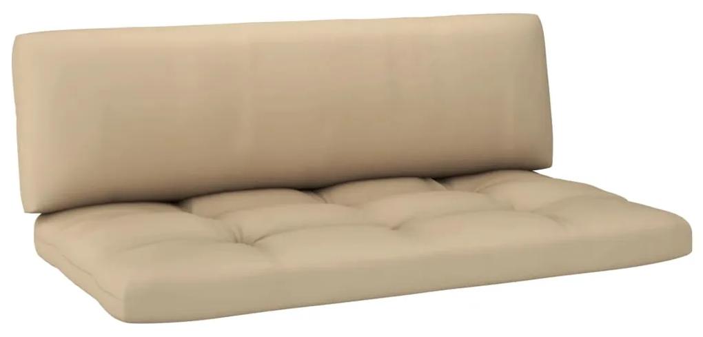 Canapea de mijloc de gradina din paleti, alb, lemn pin tratat Bej, canapea de mijloc, Alb, 1