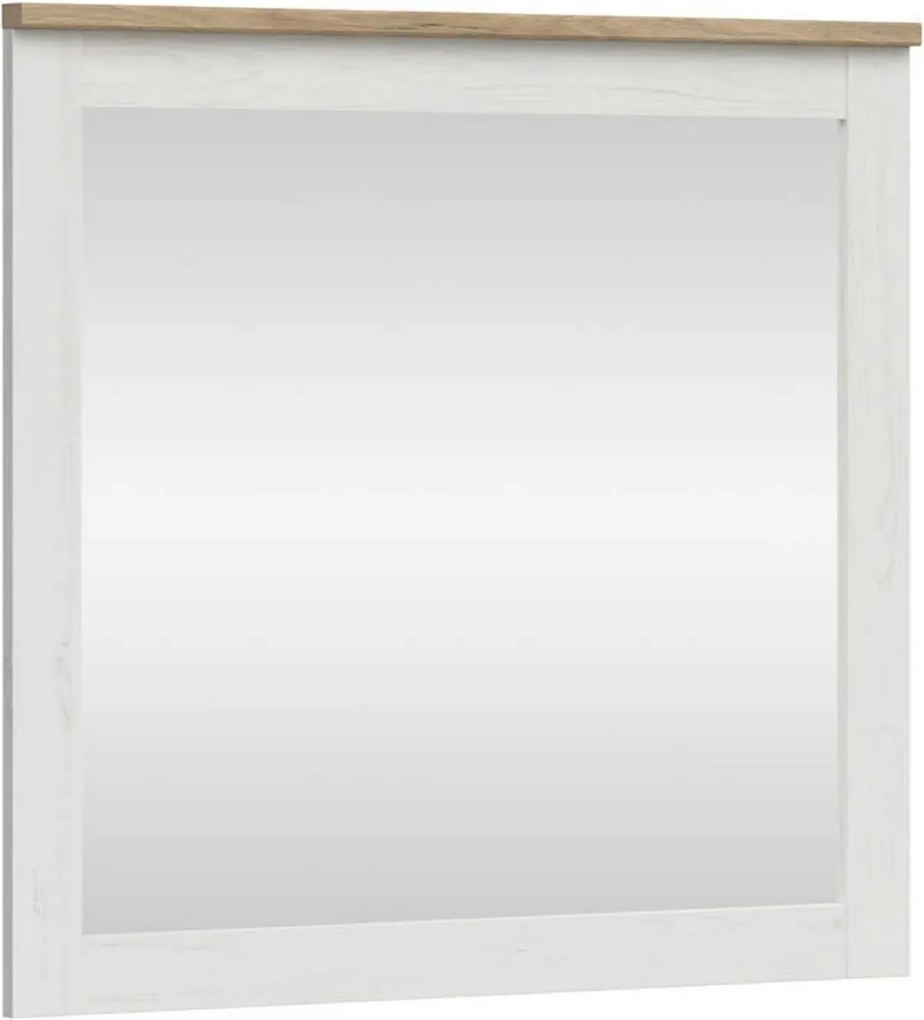 Oglinda LOKSA, alb/stejar, PAL laminat, 96x4x91 cm