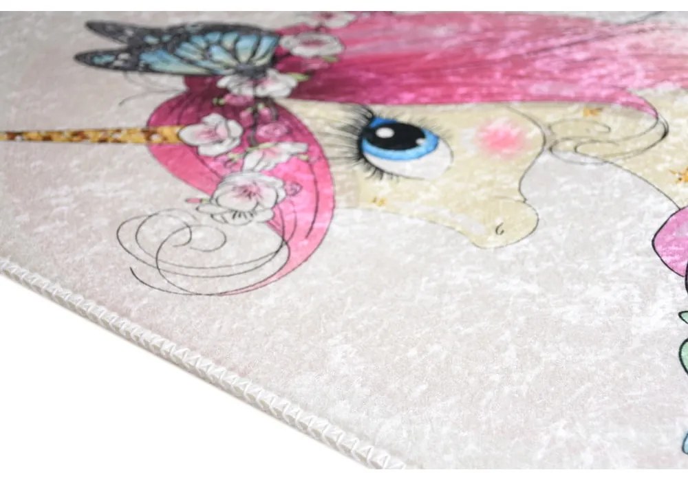 Covor pentru copii fildeș lavabil 160x230 cm Cute Unicorn – Vitaus