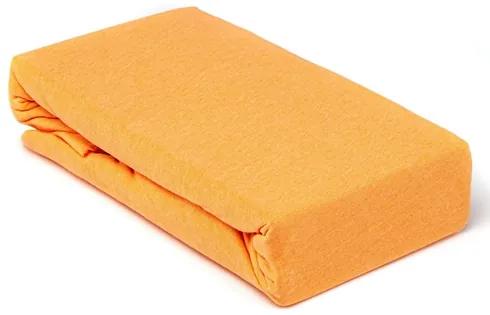 Cearceaf de pat cu elastic, 160x200cm, jersey, portocaliu
